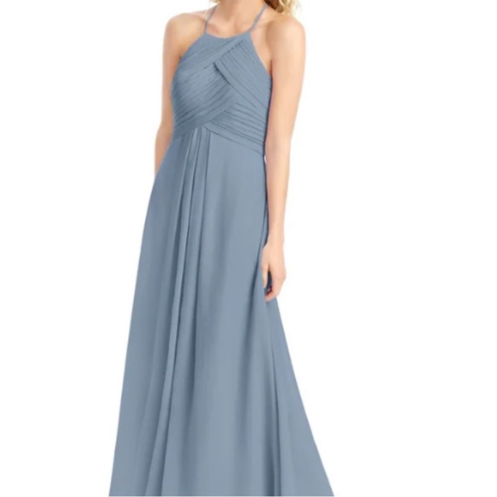 Azazie Ginger dusty blue bridesmaid dress size 0